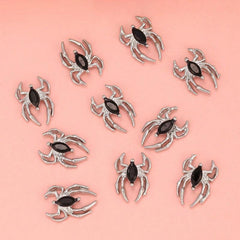 10pcs Spider Nail Art Charms Rhinestone Alloy Nail Accessories