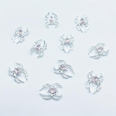 10pcs Spider Nail Art Charms Rhinestone Alloy Nail Accessories