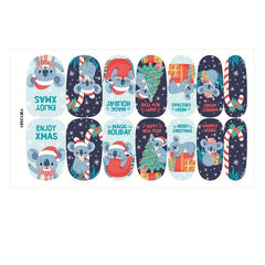Christmas Nail Polish Stickers Snowflake Snowman Santa Self Adhesi