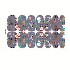 Christmas Nail Polish Stickers Snowflake Snowman Santa Self Adhesi