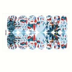 Christmas Nail Polish Stickers Snowflake Snowman Santa Self Adhesi