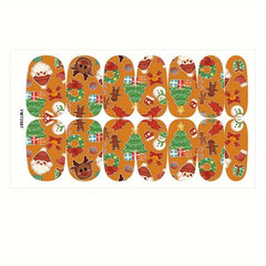Christmas Nail Polish Stickers Snowflake Snowman Santa Self Adhesi