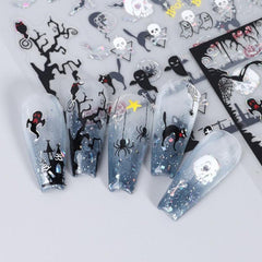 Halloween Nail Art Stickers Spider Skull Ghost E Nail Decals
