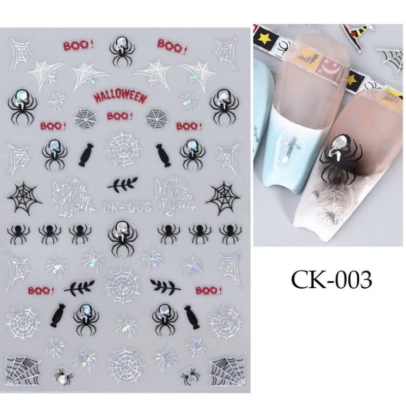 Halloween Nail Art Stickers Spider Skull Ghost E Nail Decals
