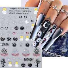 Halloween Nail Art Stickers Spider Skull Ghost E Nail Decals
