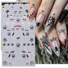 Halloween Nail Art Stickers Spider Skull Ghost E Nail Decals
