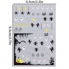 Halloween Nail Art Stickers Spider Skull Ghost E Nail Decals