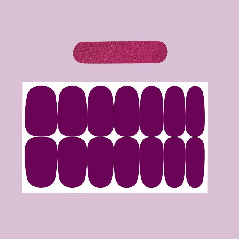 Solid Nail Polish Strips Retro Nail Wraps With File
