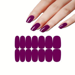 Solid Nail Polish Strips Retro Nail Wraps With File