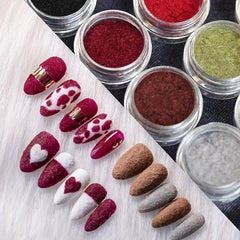 Velvet Powder 12 Set Candy Velvet Fur Powder DIY Nail Jewelry