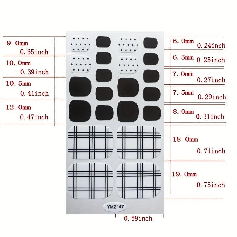 Red Full Wrap Nail Polish Stickers Self Adhesive Nail Art Decal Strips