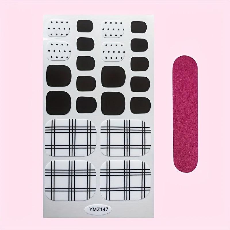 Red Full Wrap Nail Polish Stickers Self Adhesive Nail Art Decal Strips