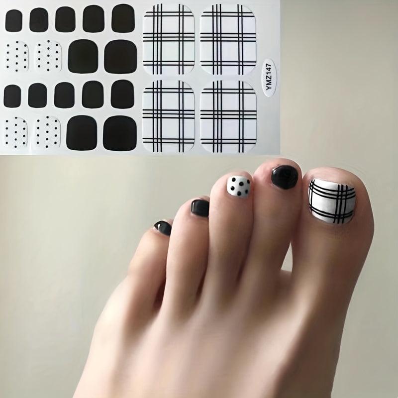 Red Full Wrap Nail Polish Stickers Self Adhesive Nail Art Decal Strips
