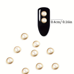 200Pcs 3D Nail Art Decorations 4mm Colorful Rhjsonestones Pearl Charm