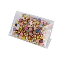 200Pcs 3D Nail Art Decorations 4mm Colorful Rhjsonestones Pearl Charm