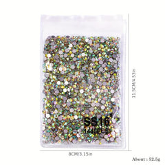 1440pcs Mixed Size Flat Back Glass Rhinestones for Nail Art DIY