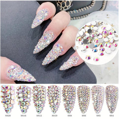 1440pcs Mixed Size Flat Back Glass Rhinestones for Nail Art DIY