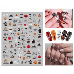Halloween Nail Stickers Ghost Skull Nail Decals 3D Self Adhesive Stickers