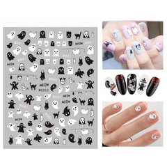 Halloween Nail Stickers Ghost Skull Nail Decals 3D Self Adhesive Stickers
