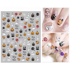 Halloween Nail Stickers Ghost Skull Nail Decals 3D Self Adhesive Stickers