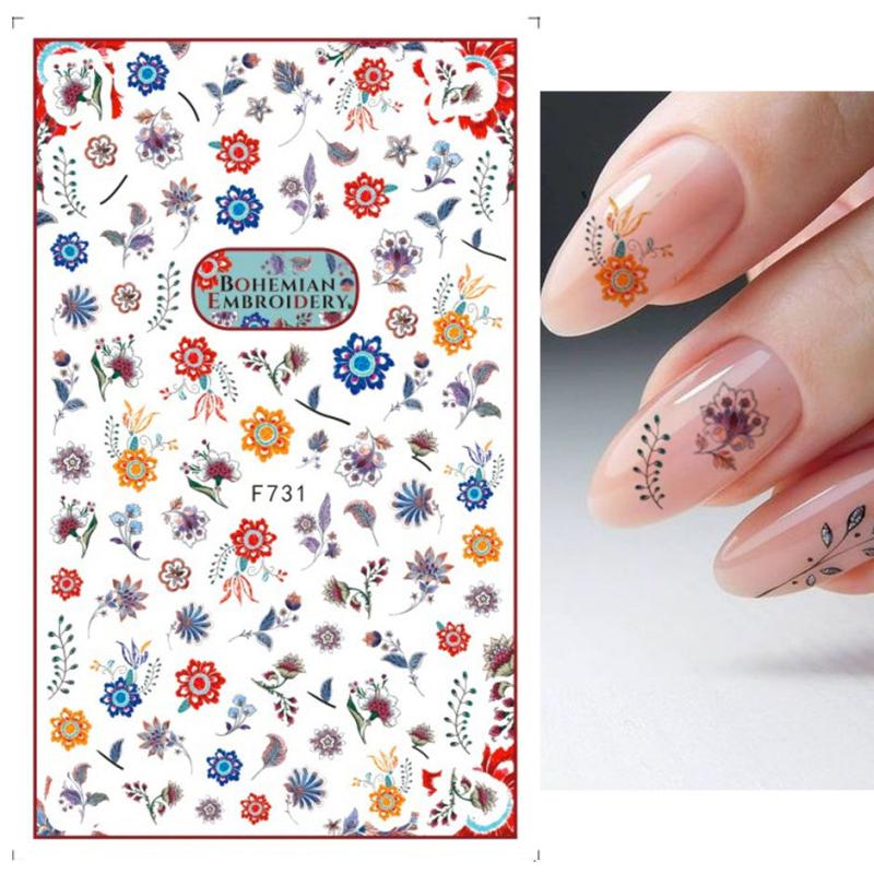 1 Pcs Flower Nail Stickers For Nail Art Self Adhesive Stickers For Women Nails