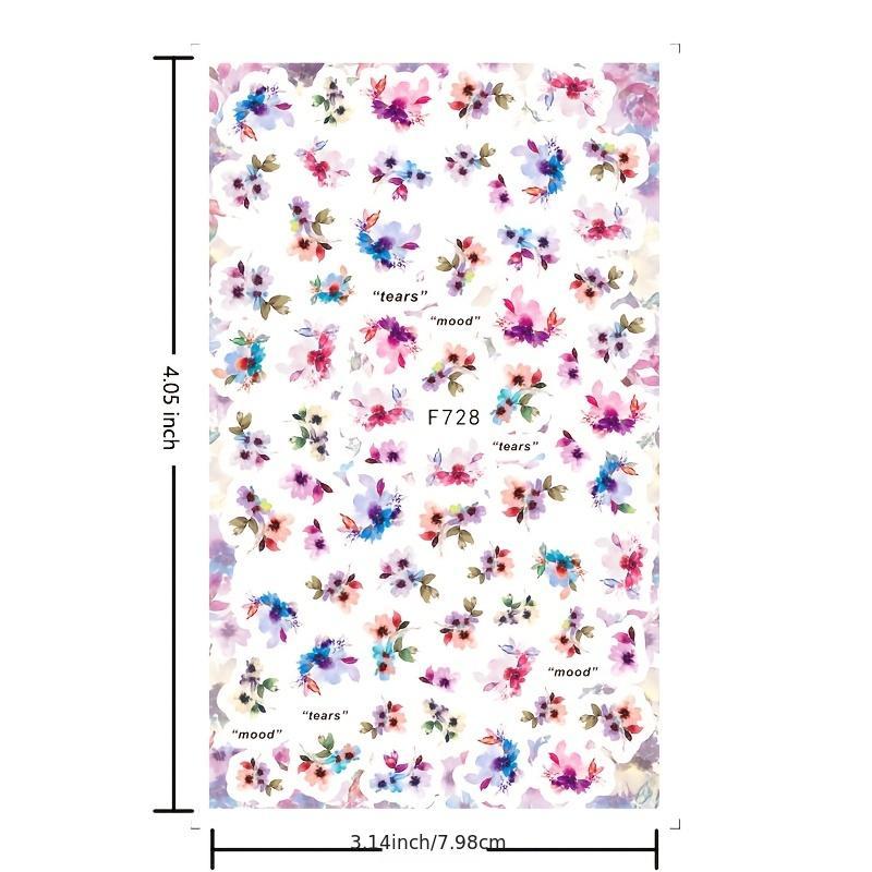 1 Pcs Flower Nail Stickers For Nail Art Self Adhesive Stickers For Women Nails