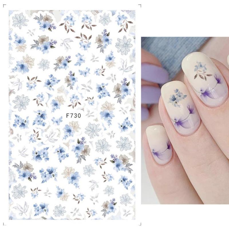 1 Pcs Flower Nail Stickers For Nail Art Self Adhesive Stickers For Women Nails