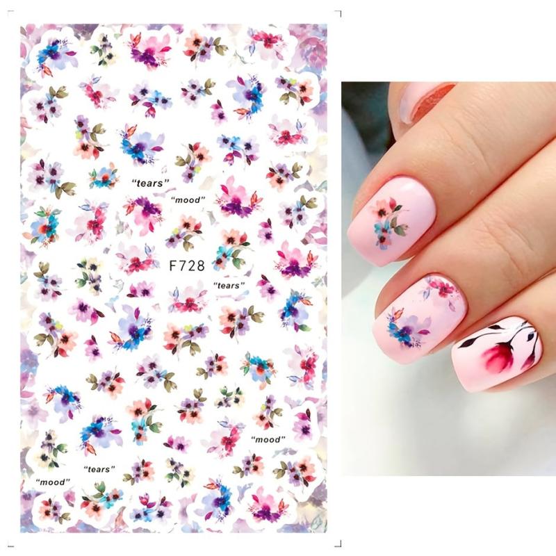 1 Pcs Flower Nail Stickers For Nail Art Self Adhesive Stickers For Women Nails