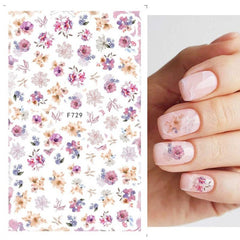 1 Pcs Flower Nail Stickers For Nail Art Self Adhesive Stickers For Women Nails
