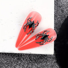 10pcs Halloween Spider Nail Art Charms With Rhinestones 3D Alloy Spider Nail Gem