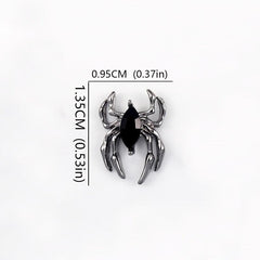 10pcs Halloween Spider Nail Art Charms With Rhinestones 3D Alloy Spider Nail Gem