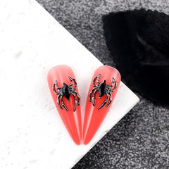 10pcs Halloween Spider Nail Art Charms With Rhinestones 3D Alloy Spider Nail Gem