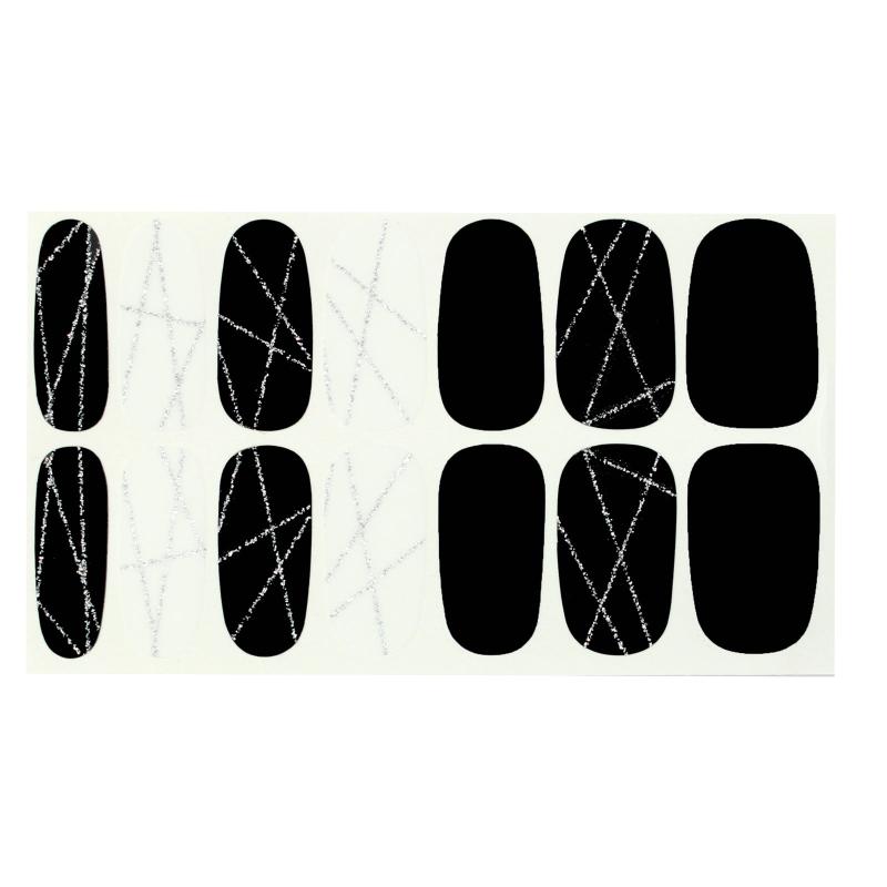 Glitter Nail Polish Stickers Self Adhesive Decal Strips With Manicure Kit
