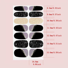 Glitter Nail Polish Stickers Self Adhesive Decal Strips With Manicure Kit