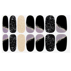 Glitter Nail Polish Stickers Self Adhesive Decal Strips With Manicure Kit