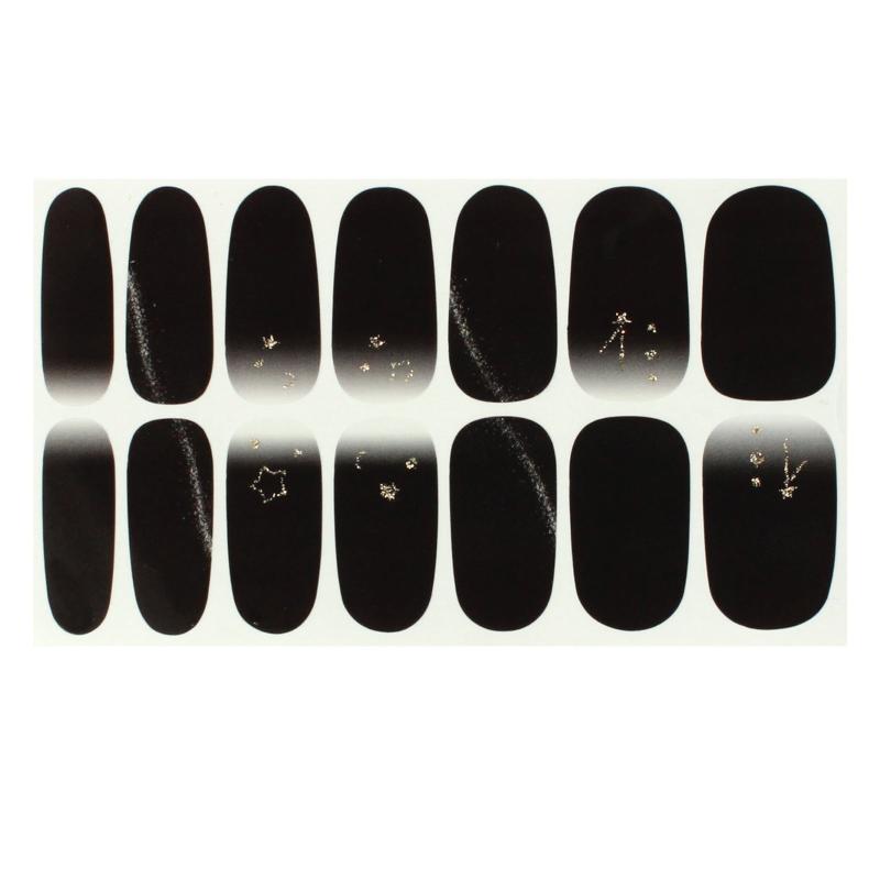 Glitter Nail Polish Stickers Self Adhesive Decal Strips With Manicure Kit