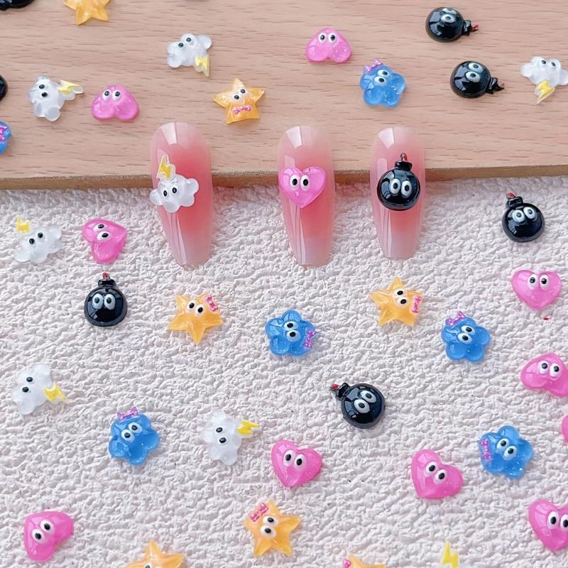 50pcs Cartoon Nail Art Charms Resin 3D Nail Art Accessories DIY Nail Salon