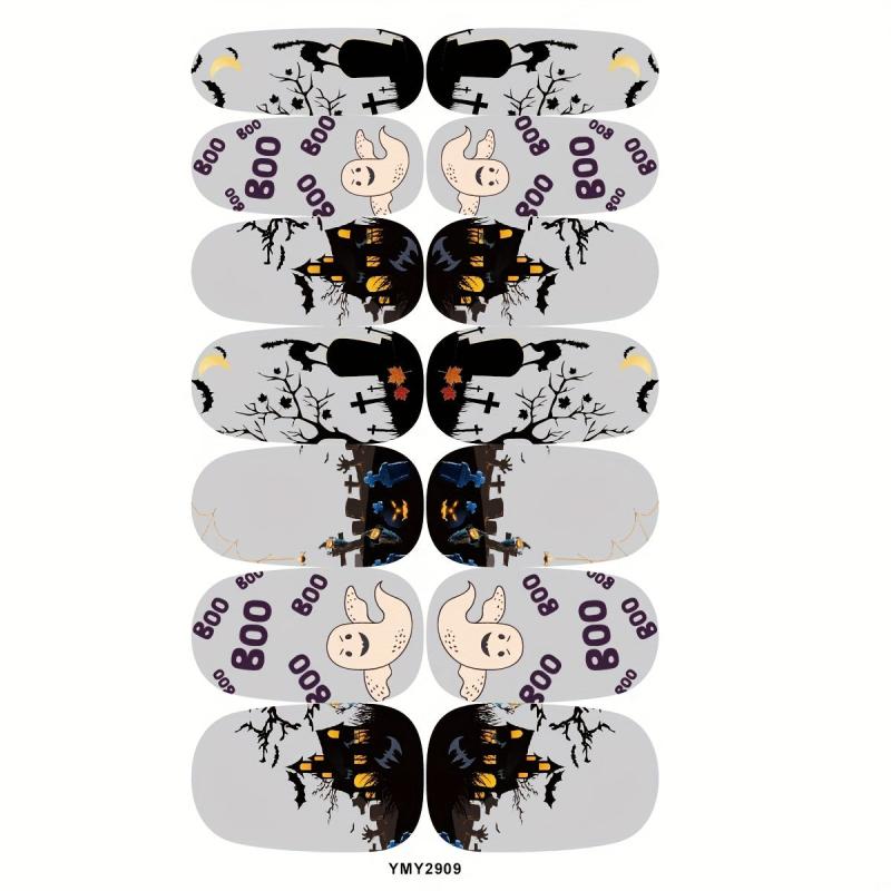 8 Sheets Halloween Nail Art Stickers Pumpkin Ghost Nail Art Decals