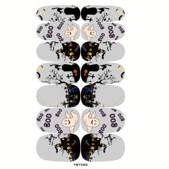 8 Sheets Halloween Nail Art Stickers Pumpkin Ghost Nail Art Decals
