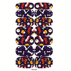 8 Sheets Halloween Nail Art Stickers Pumpkin Ghost Nail Art Decals