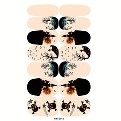 8 Sheets Halloween Nail Art Stickers Pumpkin Ghost Nail Art Decals