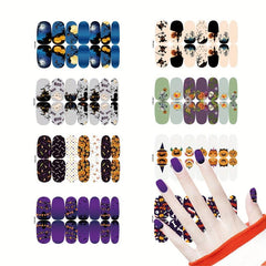 8 Sheets Halloween Nail Art Stickers Pumpkin Ghost Nail Art Decals