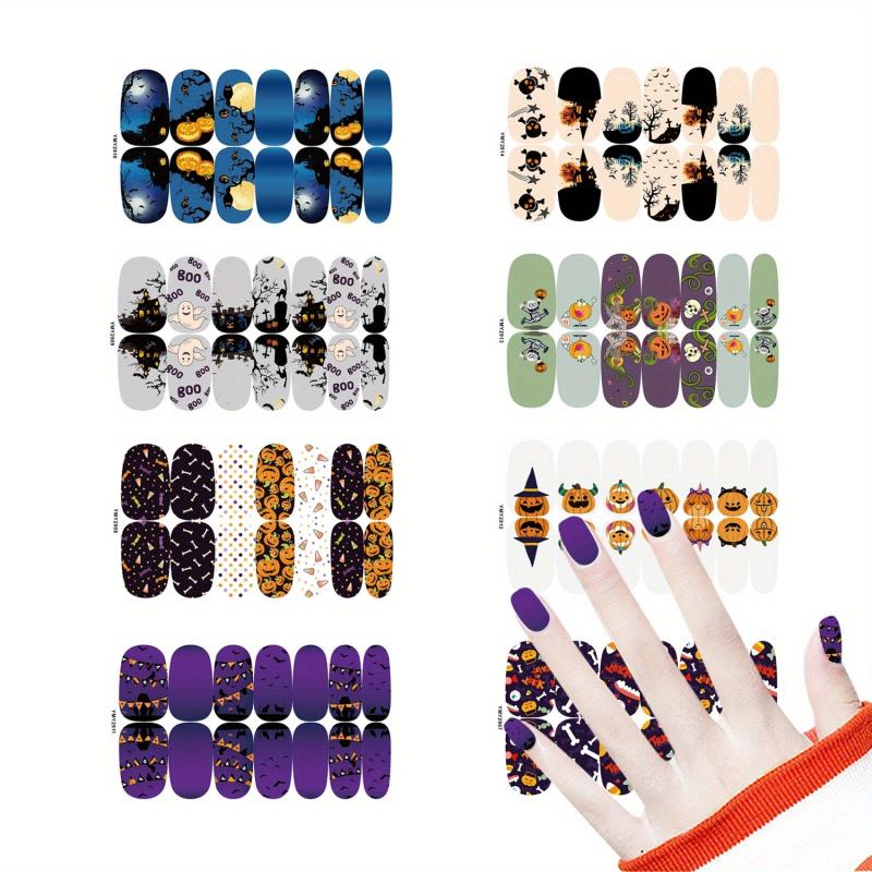 8 Sheets Halloween Nail Art Stickers Pumpkin Ghost Nail Art Decals