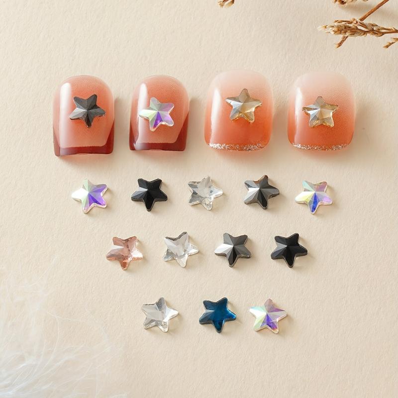 16 Pcs 3D Star Nail Stickers Self Adhesive Nail Art Decorations