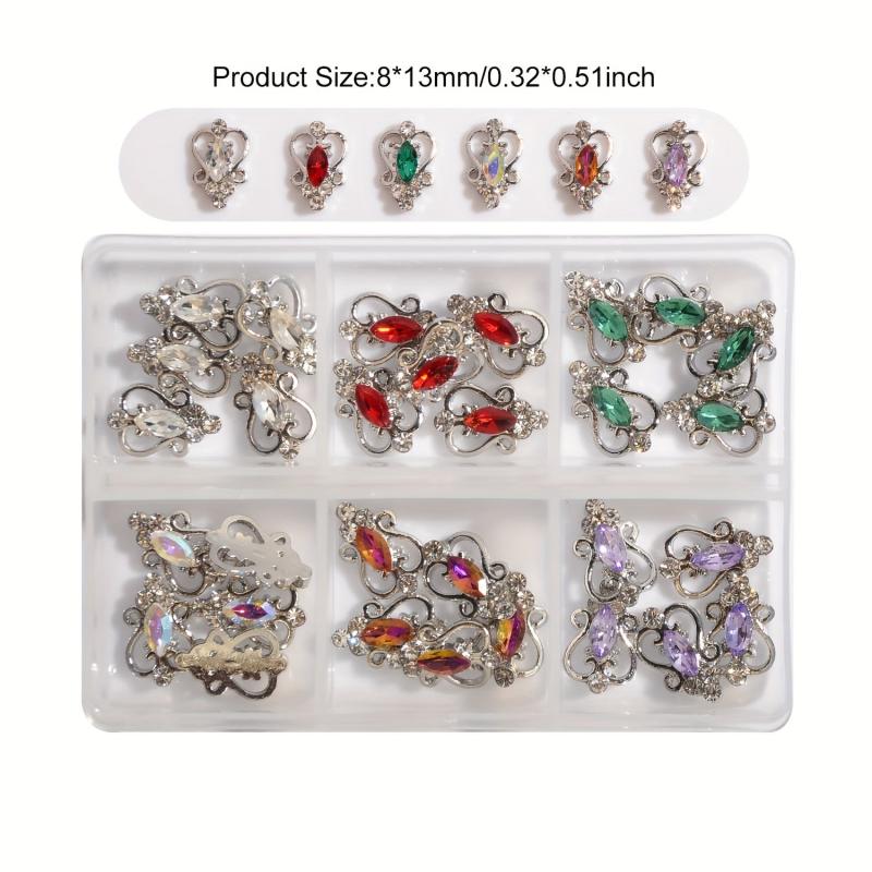 High End 3D Alloy Nail Art Charms with Rhinestones