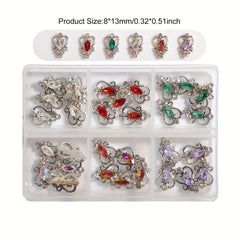 High End 3D Alloy Nail Art Charms with Rhinestones