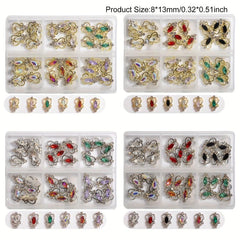 High End 3D Alloy Nail Art Charms with Rhinestones