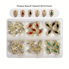 High End 3D Alloy Nail Art Charms with Rhinestones