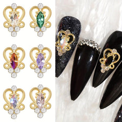 High End 3D Alloy Nail Art Charms with Rhinestones