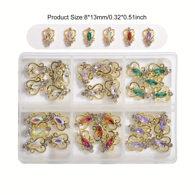 High End 3D Alloy Nail Art Charms with Rhinestones